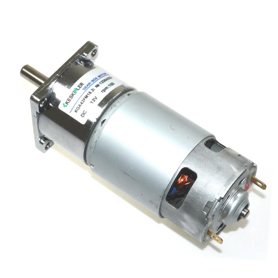 KGA42 12V 100Rpm 42mm Redüktörlü Flanşlı Uzun Dc Motor