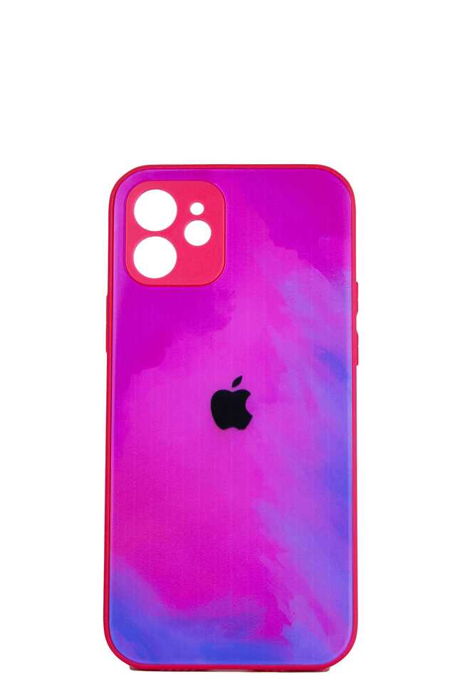 Rainbow Pembe İphone 12 Kamera Korumalı Cam Kılıf
